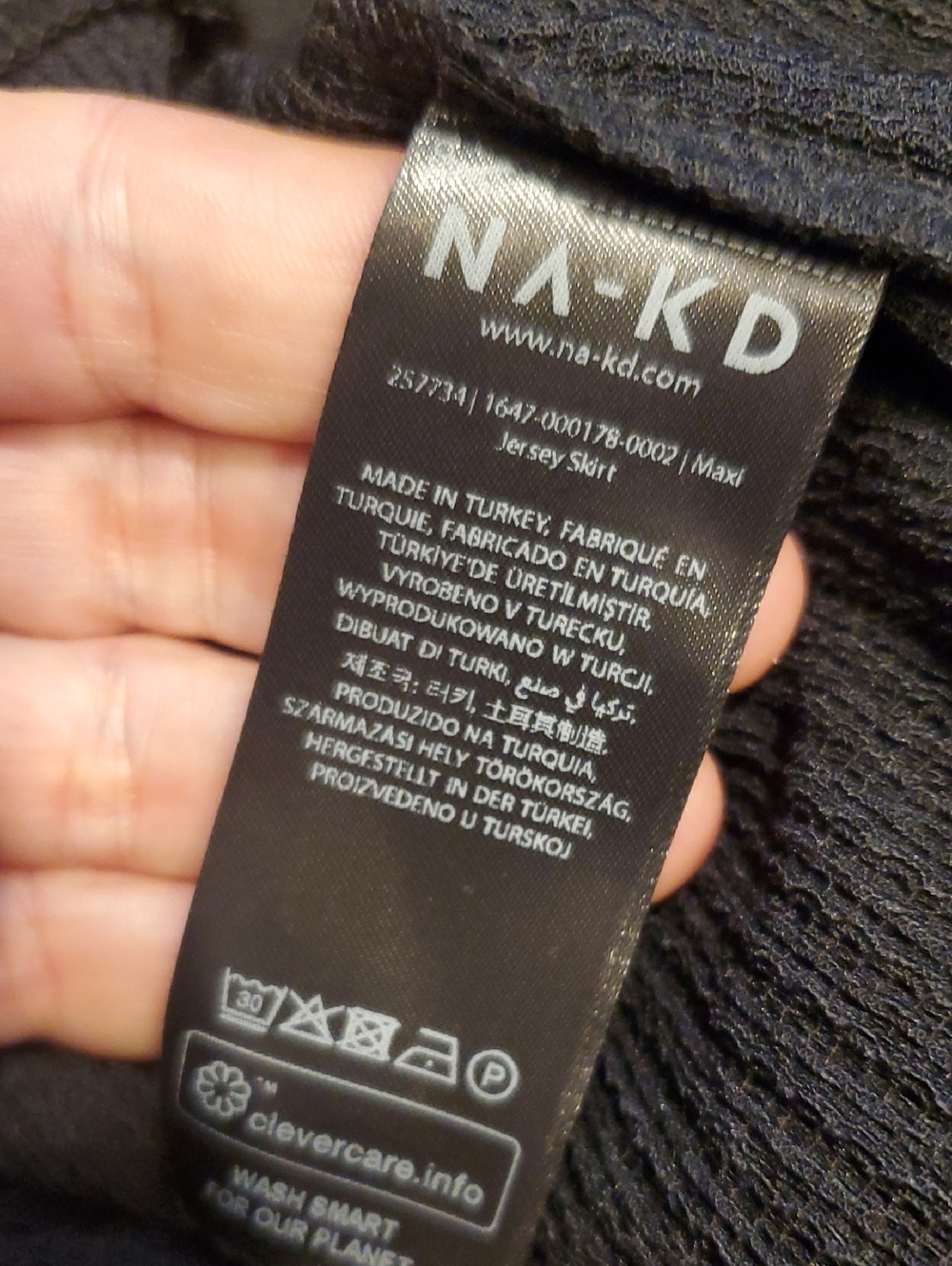 Hannah Schonberg + NA-KD Maxi Jersey Skirt In Black Hi Low Size XL - Picture 8 of 9